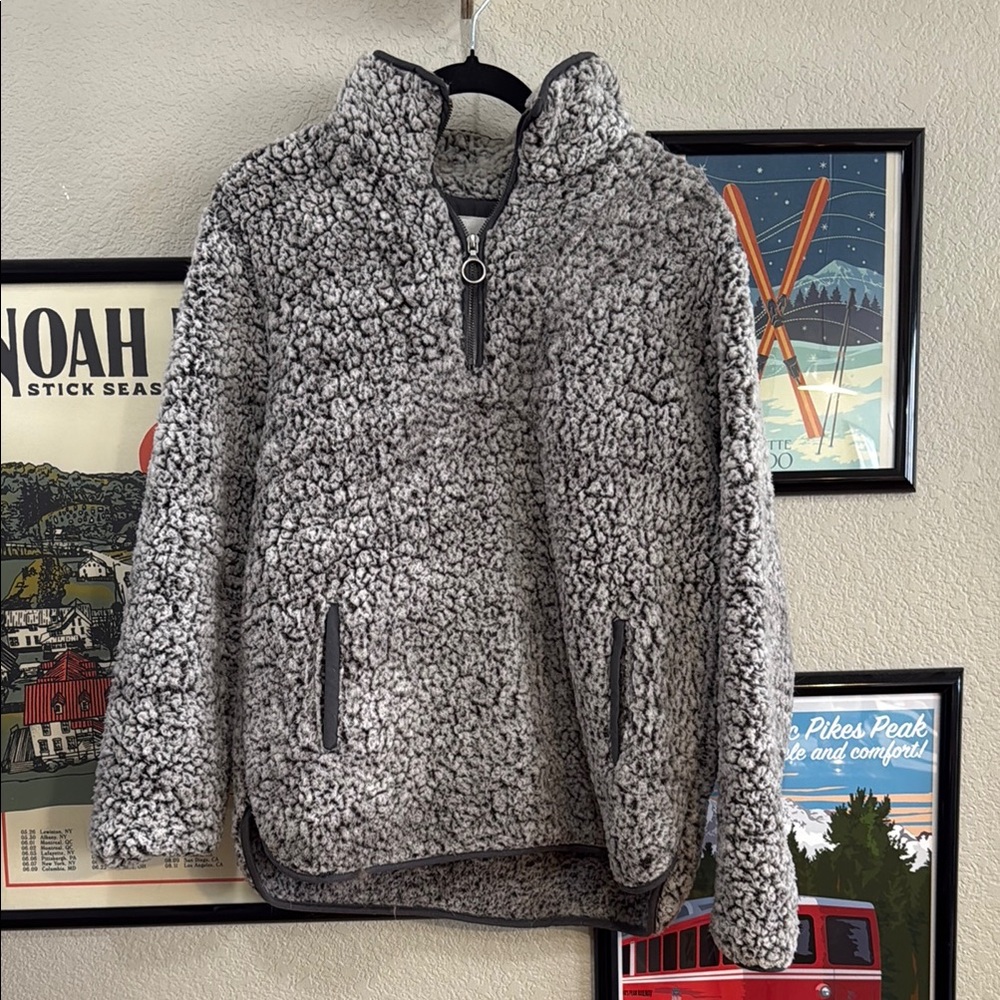 Cozy Gray Sherpa Sweater